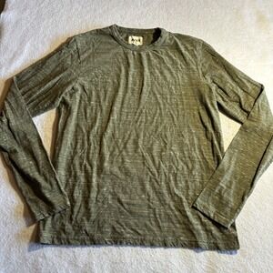 PACT Mens Olive Green Long Sleeve Crew Neck T Shirt Organic Cotton Size M